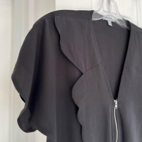 SOLD Juliette Hogan Zip Detail Silk Black Shift Dress NZ 10 / US 6 - Picture 4 of 14